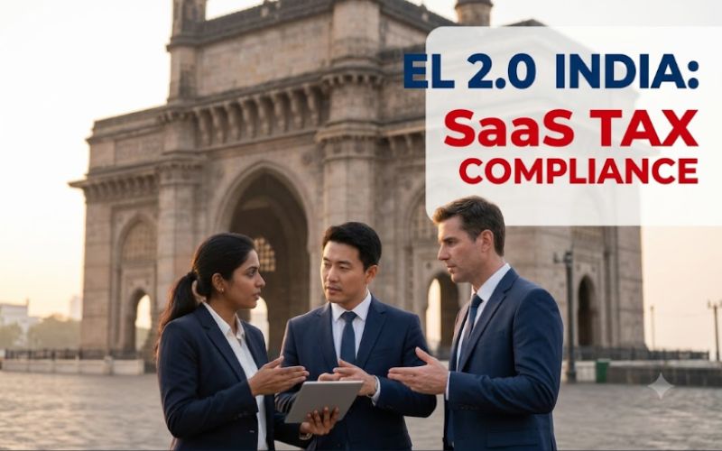 Abstract representation of international digital services tax and Equalisation Levy India compliance for global technology corporations.